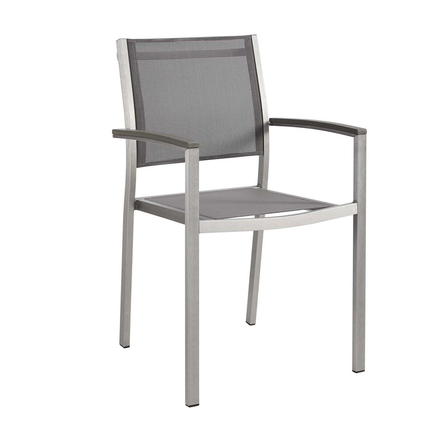 Modway Shore Dining Chair Outdoor Patio Aluminum Set of 2