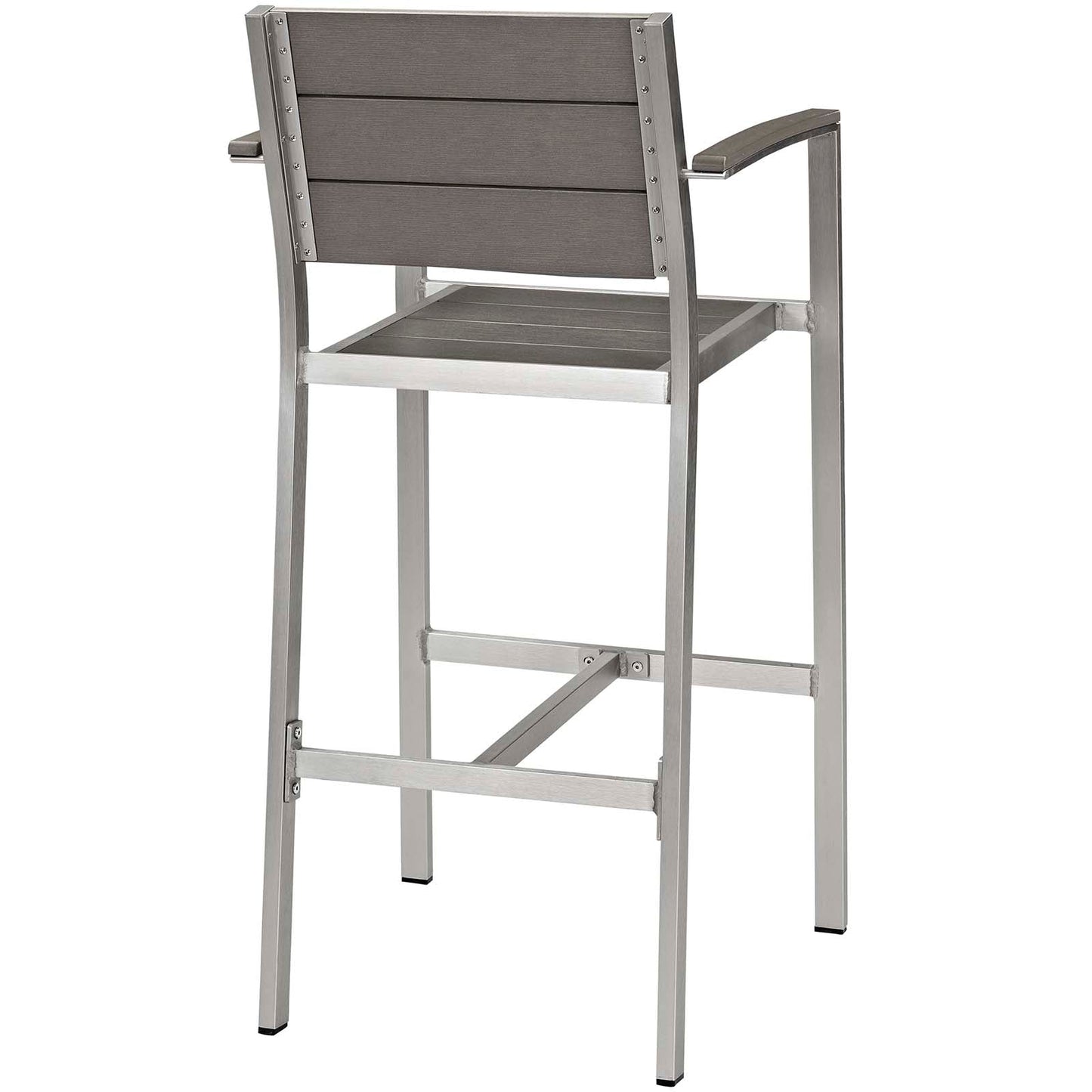 Modway EEI-2588 Shore 5 Piece Outdoor Patio Aluminum Dining Set - Silver Gray | Dining Sets | 