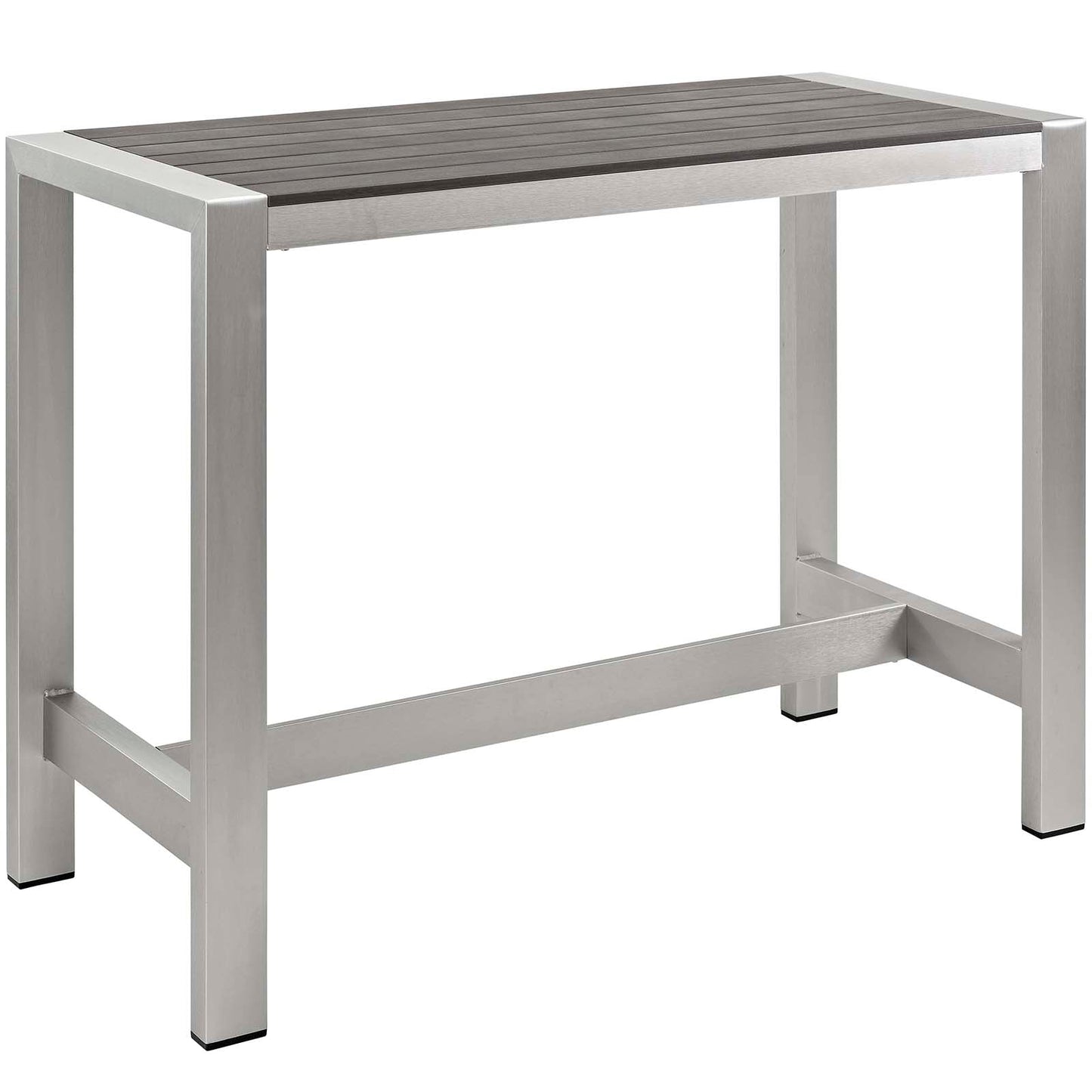 Modway EEI-2588 Shore 5 Piece Outdoor Patio Aluminum Dining Set - Silver Gray | Dining Sets | 