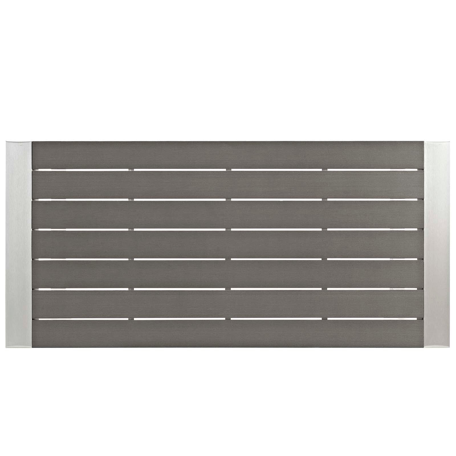 Modway EEI-2588 Shore 5 Piece Outdoor Patio Aluminum Dining Set - Silver Gray | Dining Sets | 