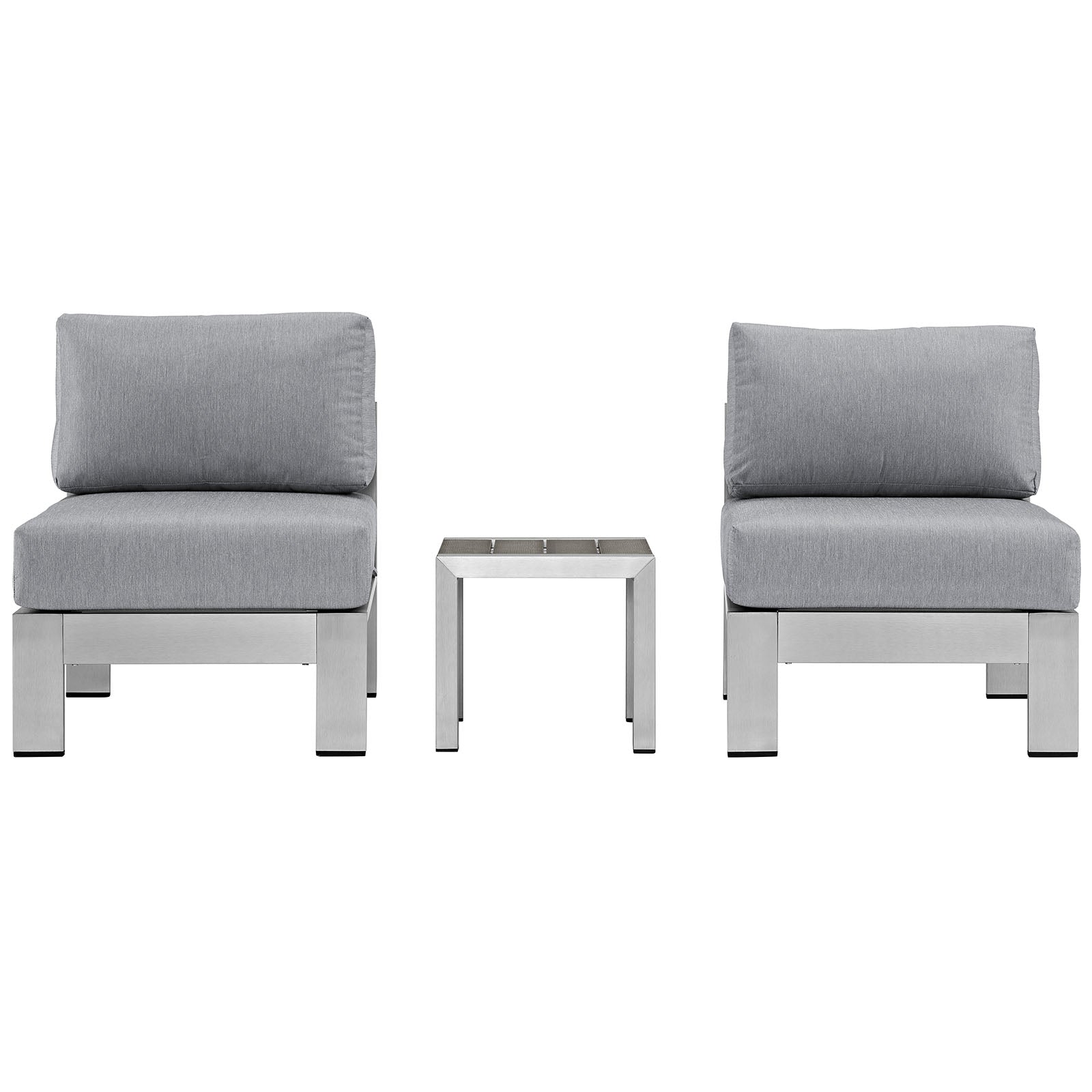 Modway EEI-2598 Shore 3 Piece Outdoor Patio Aluminum Sectional Sofa Set | Outdoor Sofas, Loveseats & Sectionals | 