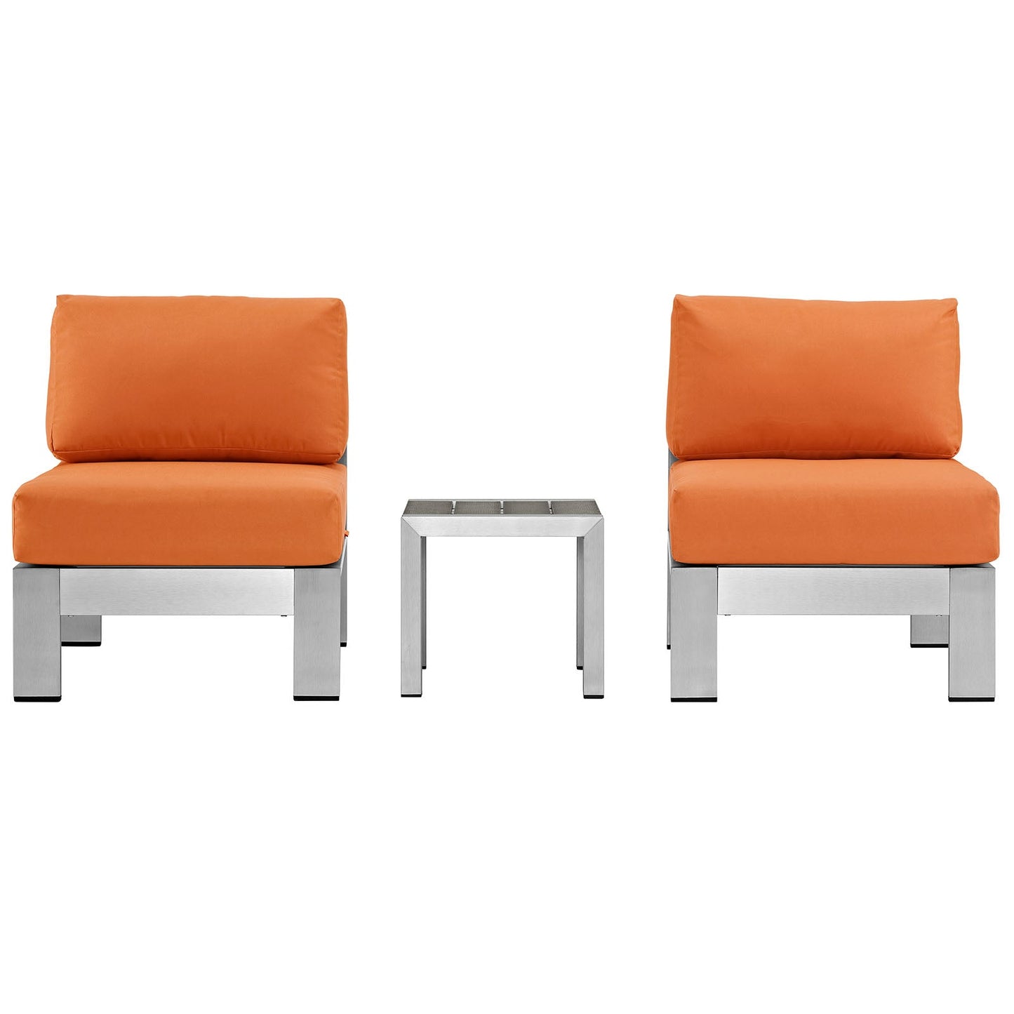 Modway EEI-2598 Shore 3 Piece Outdoor Patio Aluminum Sectional Sofa Set | Outdoor Sofas, Loveseats & Sectionals | 