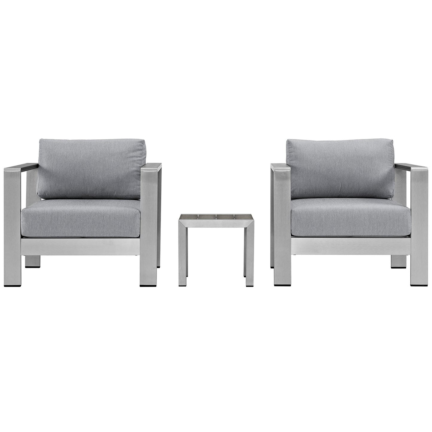 Modway EEI-2599 Shore 3 Piece Outdoor Patio Aluminum Sectional Sofa Set | Outdoor Sofas, Loveseats & Sectionals | 