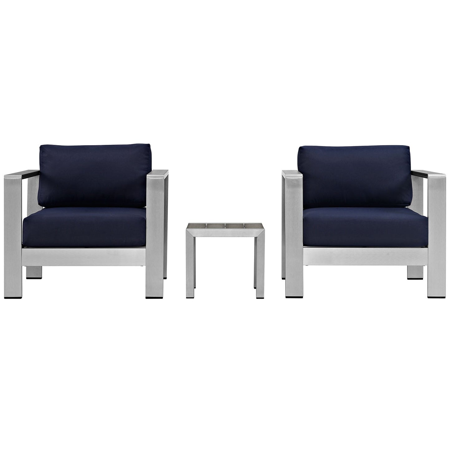 Modway EEI-2599 Shore 3 Piece Outdoor Patio Aluminum Sectional Sofa Set | Outdoor Sofas, Loveseats & Sectionals | 