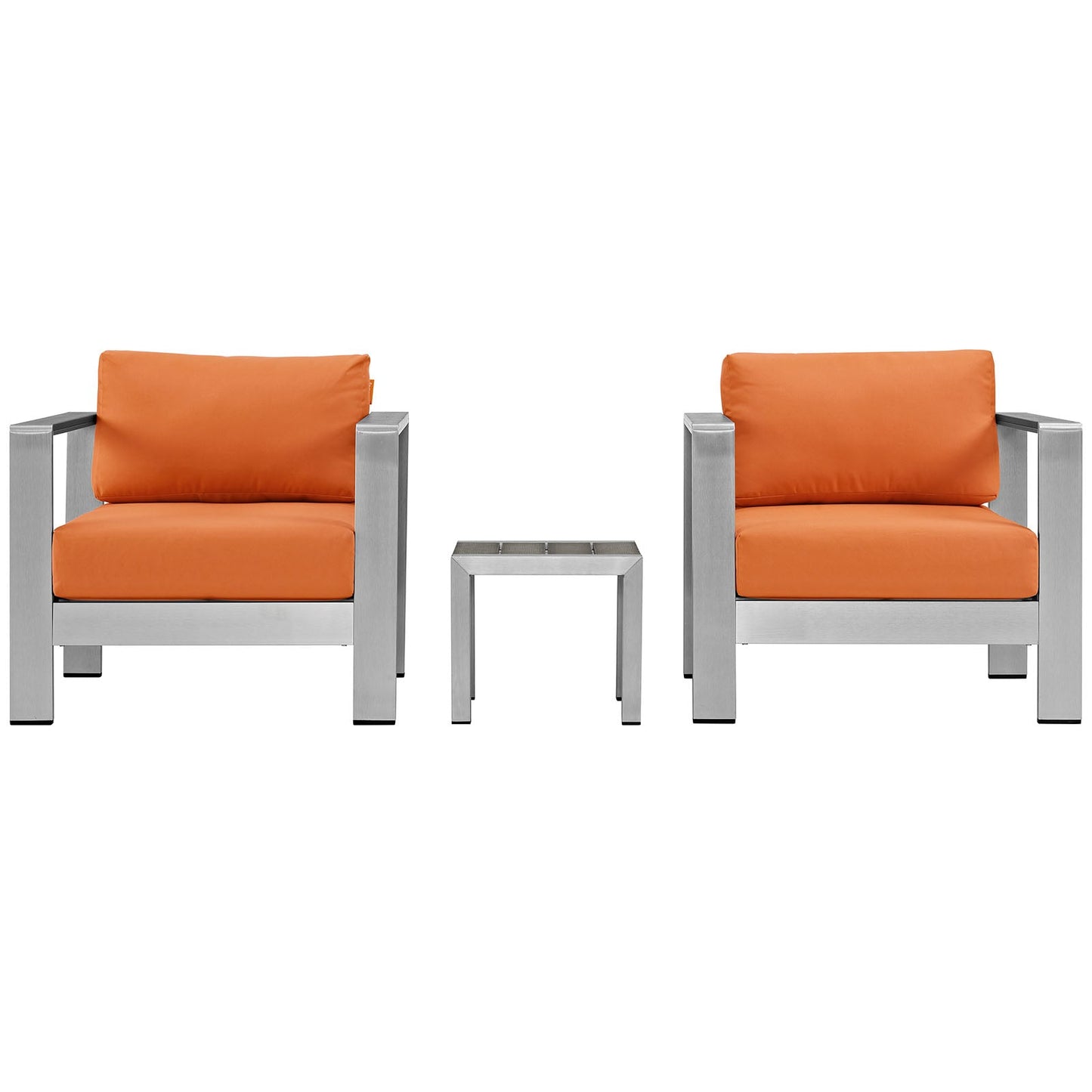 Modway EEI-2599 Shore 3 Piece Outdoor Patio Aluminum Sectional Sofa Set | Outdoor Sofas, Loveseats & Sectionals | 