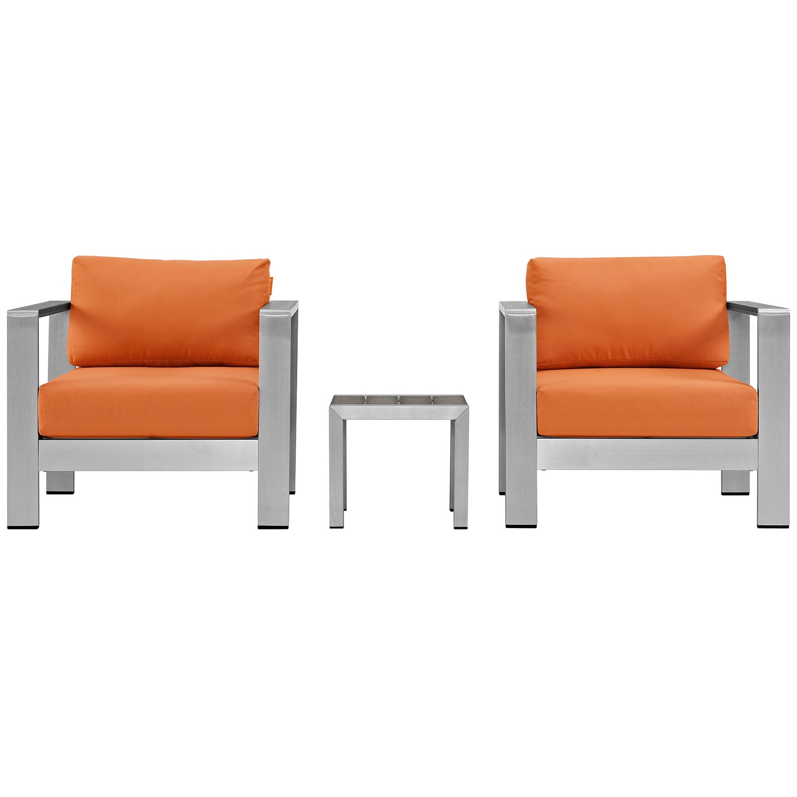 Modway EEI-2599 Shore 3 Piece Outdoor Patio Aluminum Sectional Sofa Set | Outdoor Sofas, Loveseats & Sectionals | 