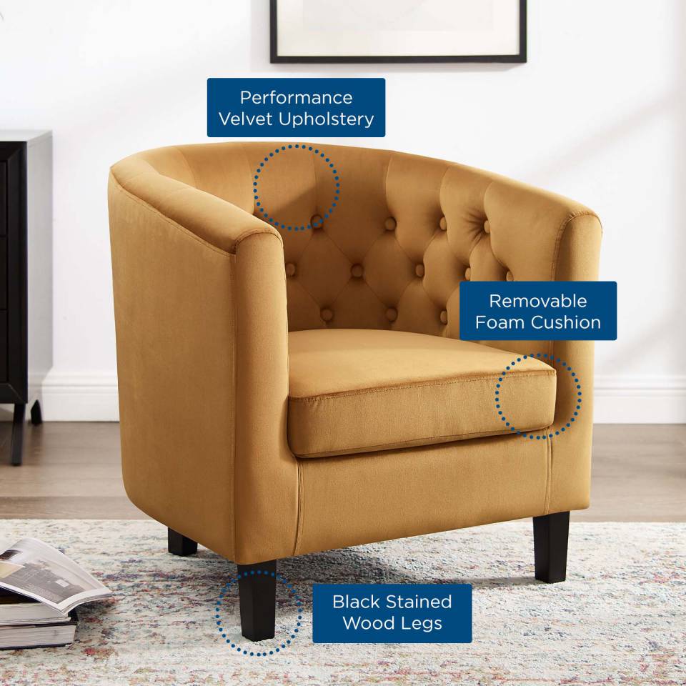 Modway Prospect Performance Velvet Armchair | Armchairs | Modishstore-3
