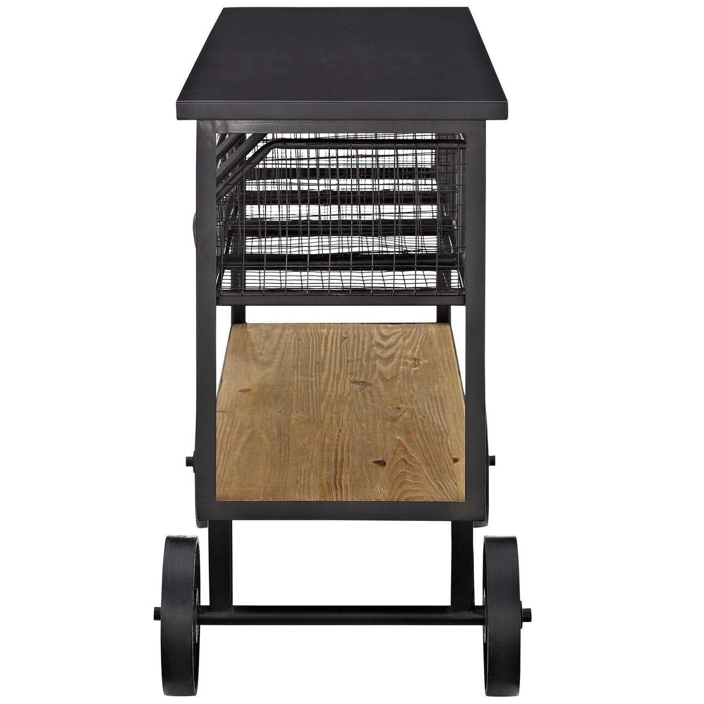 Modway Fairground Serving Stand - Brown | Bar Carts | 