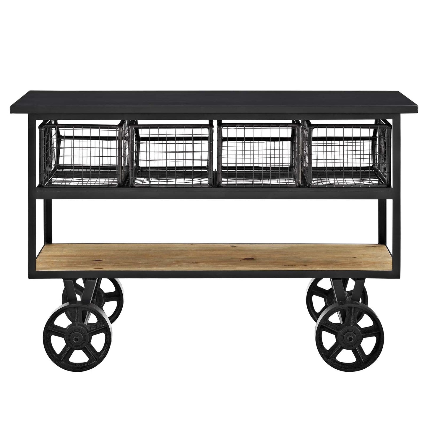 Modway Fairground Serving Stand - Brown | Bar Carts | 