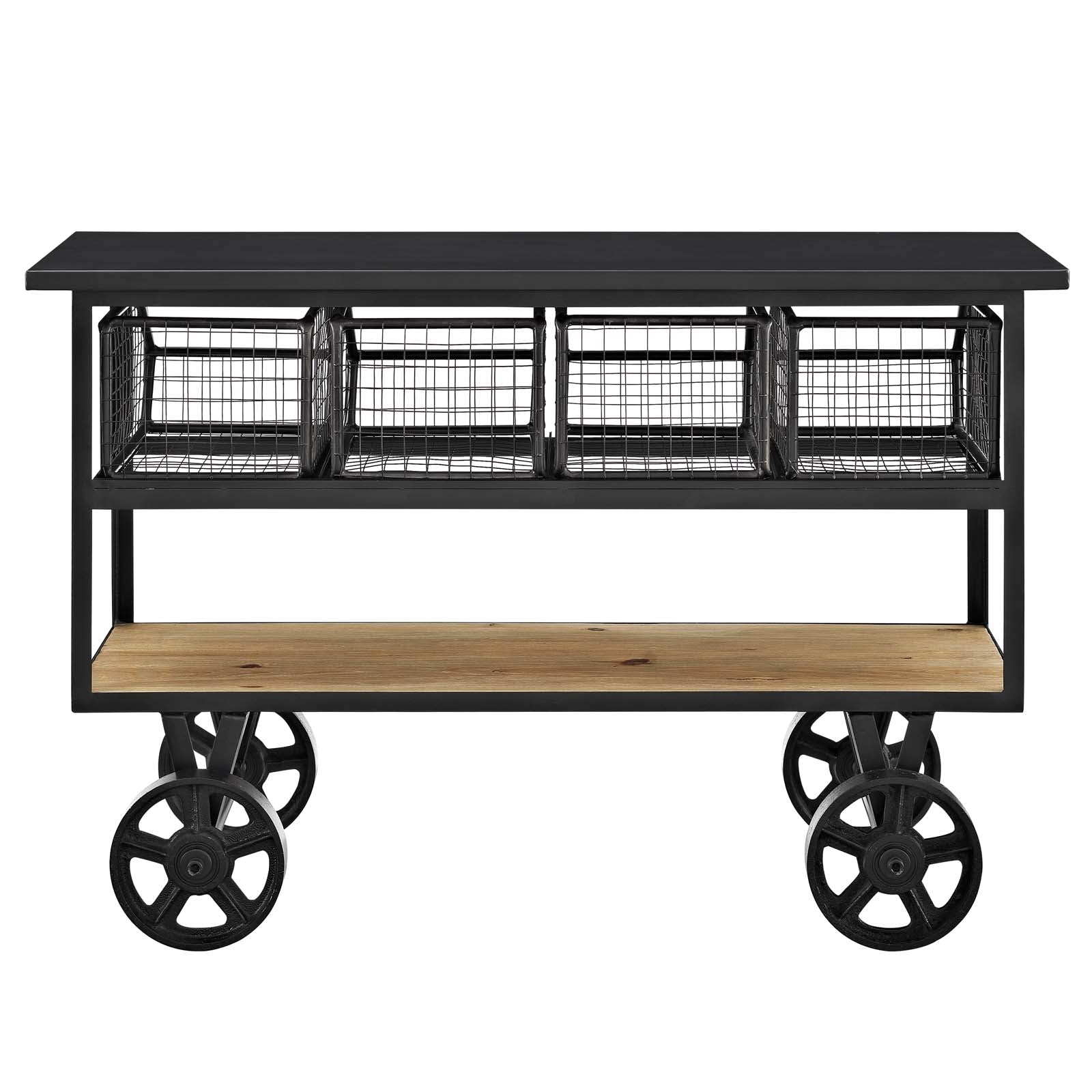 Modway Fairground Serving Stand - Brown | Bar Carts | 