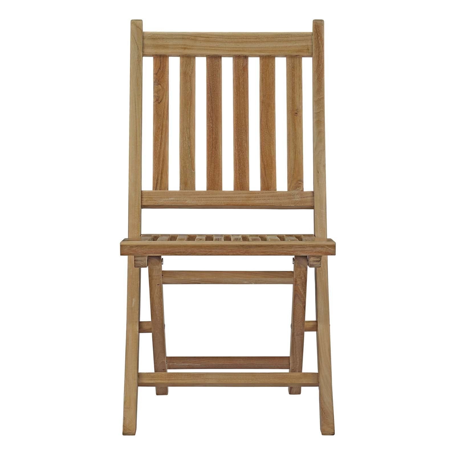 Modway EEI-2702 Marina Outdoor Patio Teak Folding Chair - Natural | Outdoor Chairs | 