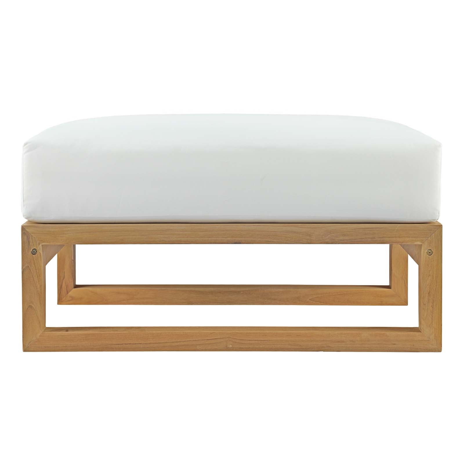 Modway Upland Outdoor Patio Teak Ottoman | Ottomans | Modishstore-4