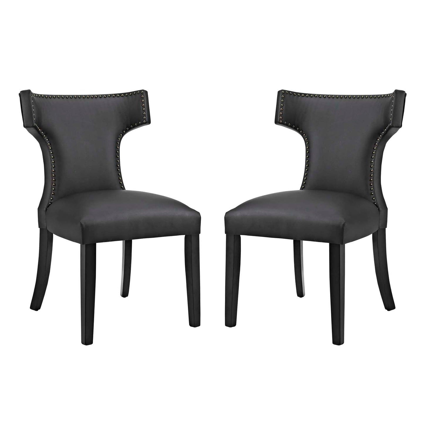 Modway Curve Set of 2 Vinyl Dining Side Chair | Dining Chairs | 