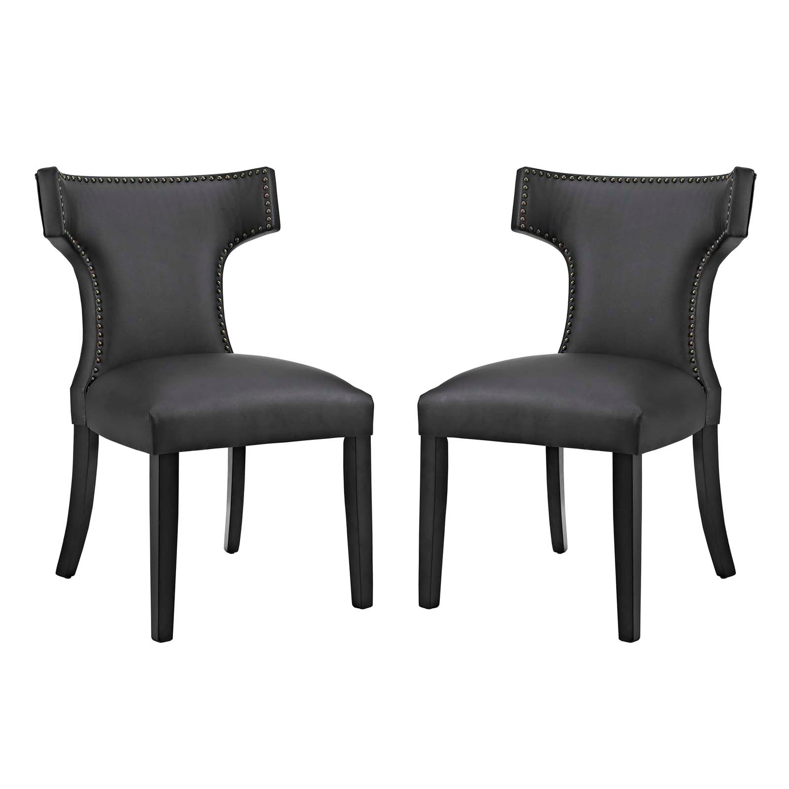 Modway Curve Set of 2 Vinyl Dining Side Chair | Dining Chairs | 