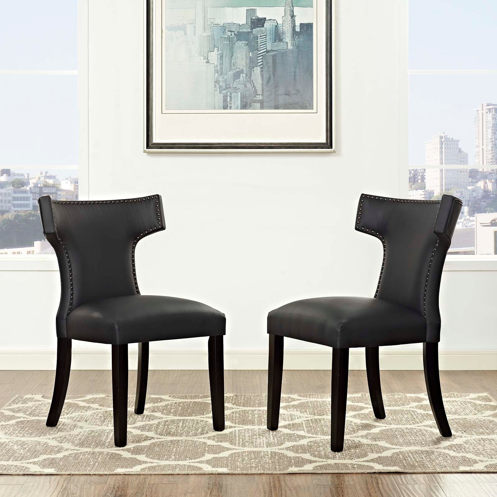Modway Curve Set of 2 Vinyl Dining Side Chair | Dining Chairs | 