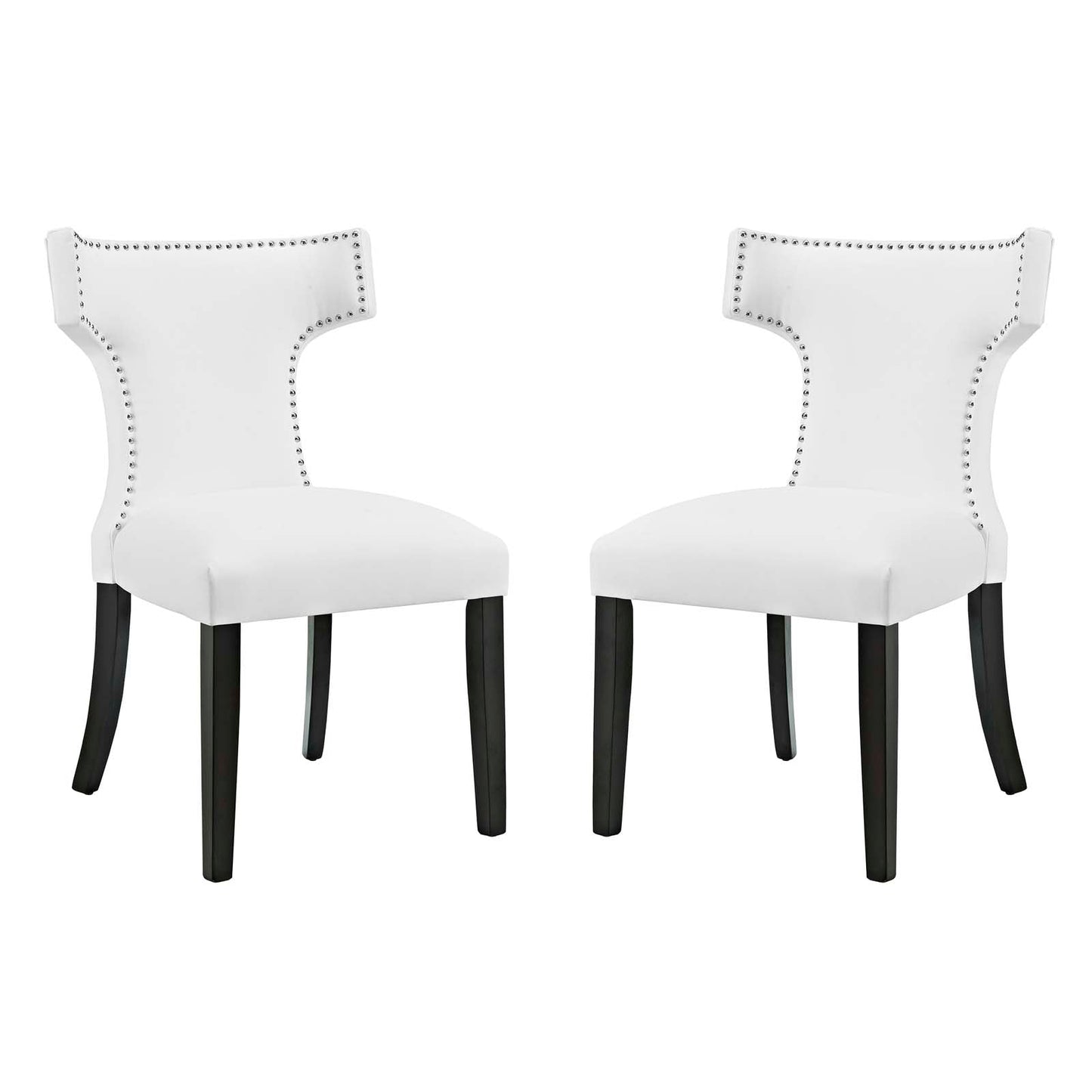 Modway Curve Set of 2 Vinyl Dining Side Chair | Dining Chairs | 