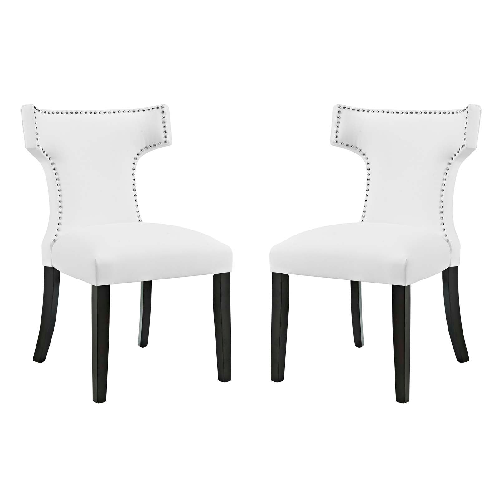 Modway Curve Set of 2 Vinyl Dining Side Chair | Dining Chairs | 