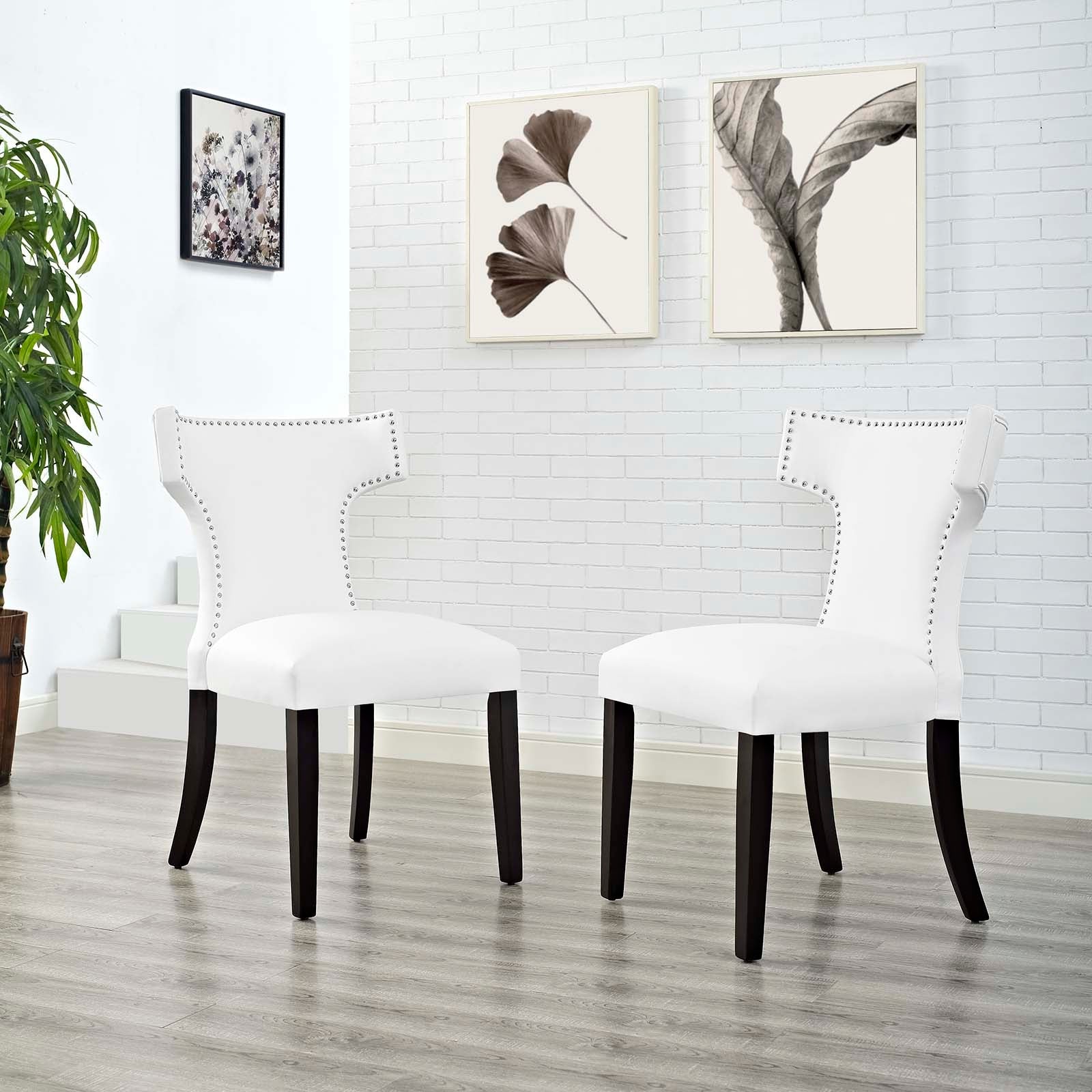 Modway Curve Set of 2 Vinyl Dining Side Chair - EEI-2740 | Dining Chairs-1