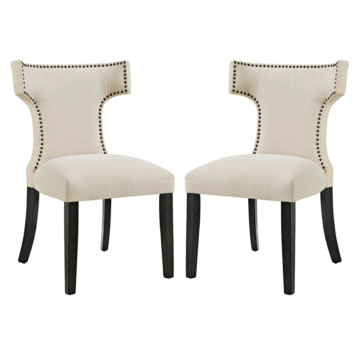 Modway Curve Dining Side Chair Fabric Set of 2 | Dining Chairs | 