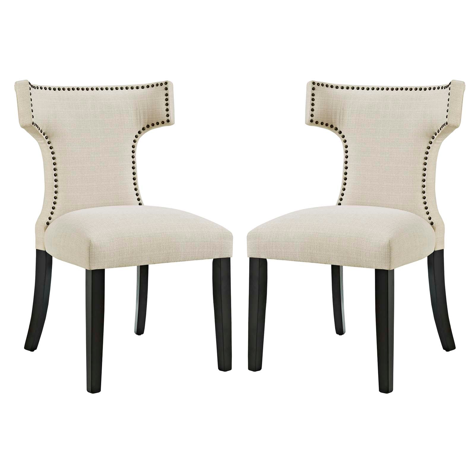 Modway Curve Dining Side Chair Fabric Set of 2 | Dining Chairs | 