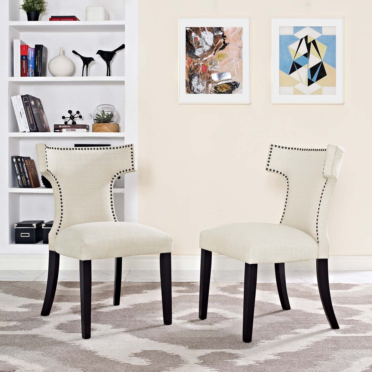 Modway Curve Dining Side Chair Fabric Set of 2 | Dining Chairs | 
