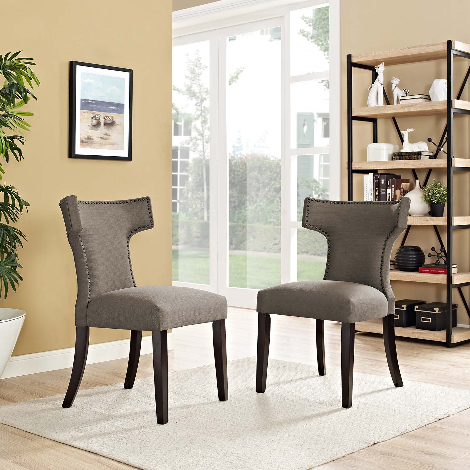 Modway Curve Dining Side Chair Fabric Set of 2 | Dining Chairs | 
