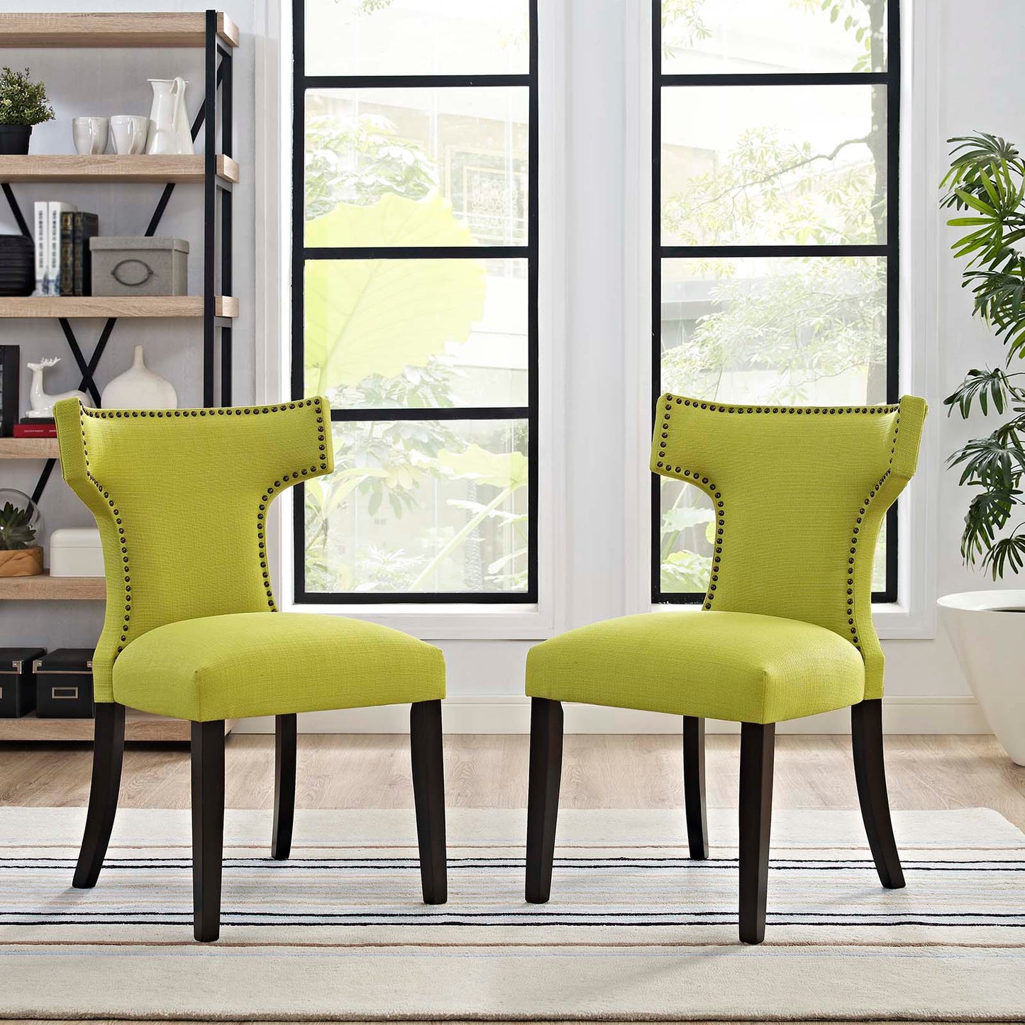 Modway Curve Dining Side Chair Fabric Set of 2 | Dining Chairs | 