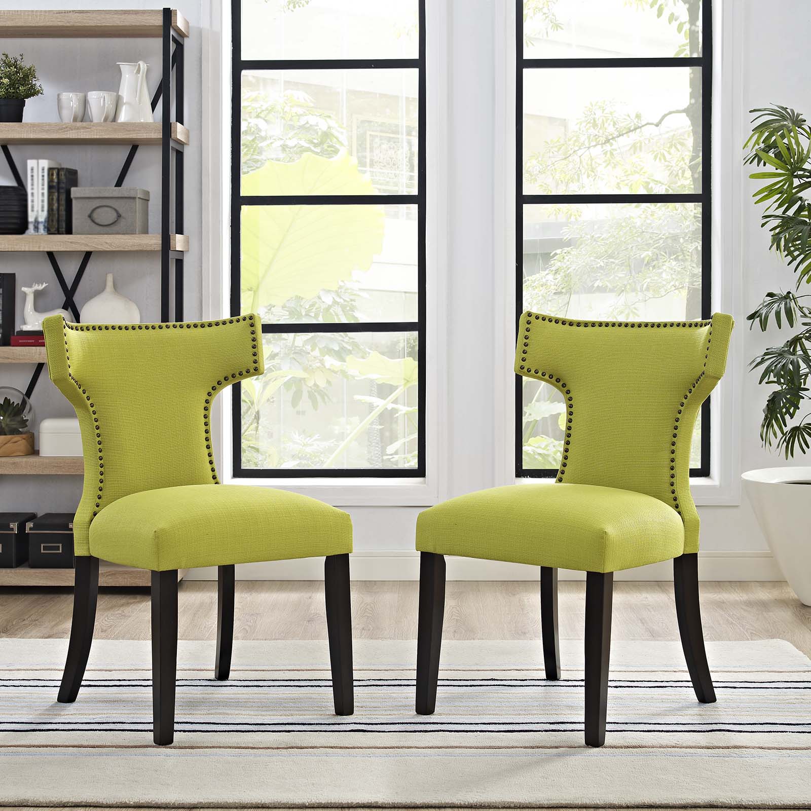 Modway Curve Dining Side Chair Fabric Set of 2 | Dining Chairs | 