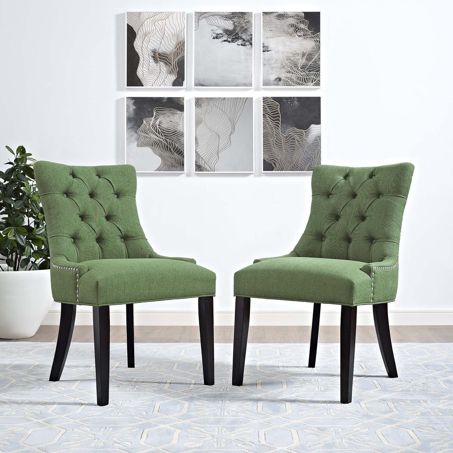 Modway Regent Dining Side Chair Fabric Set of 2