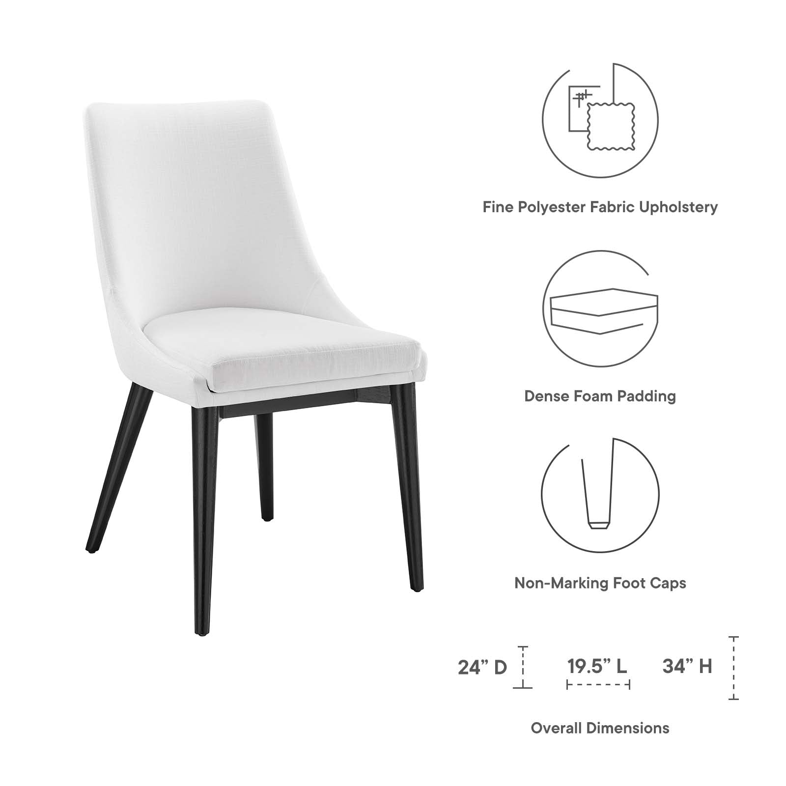 Modway Viscount Set of 2 Fabric Dining Side Chair | Dining Chairs | Modishstore-62