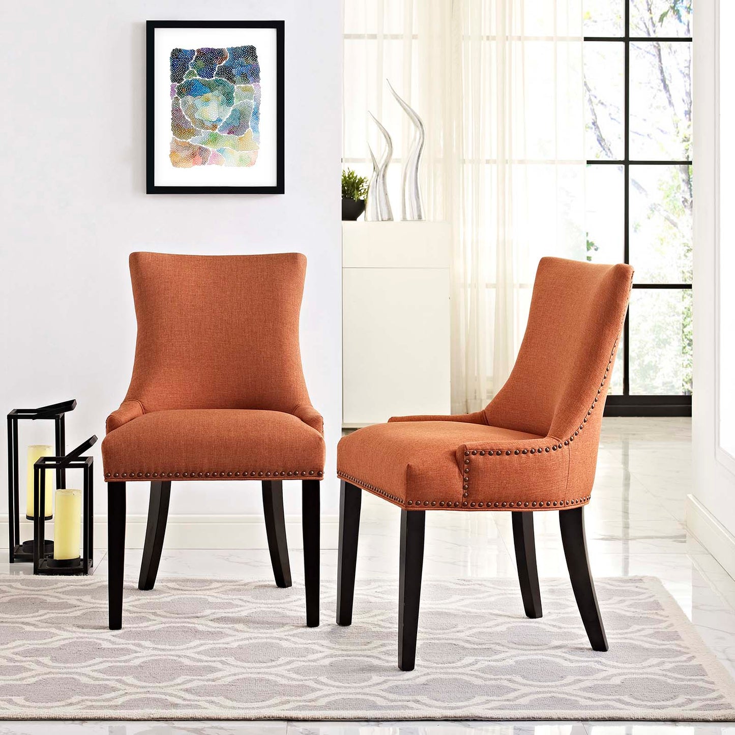 Modway Marquis Set of 2 Fabric Dining Side Chair | Dining Chairs | Modishstore-8