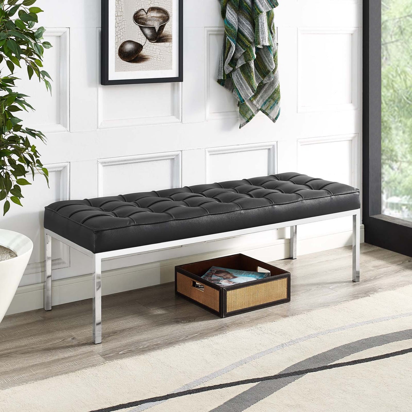 Modway Loft Leather Bench