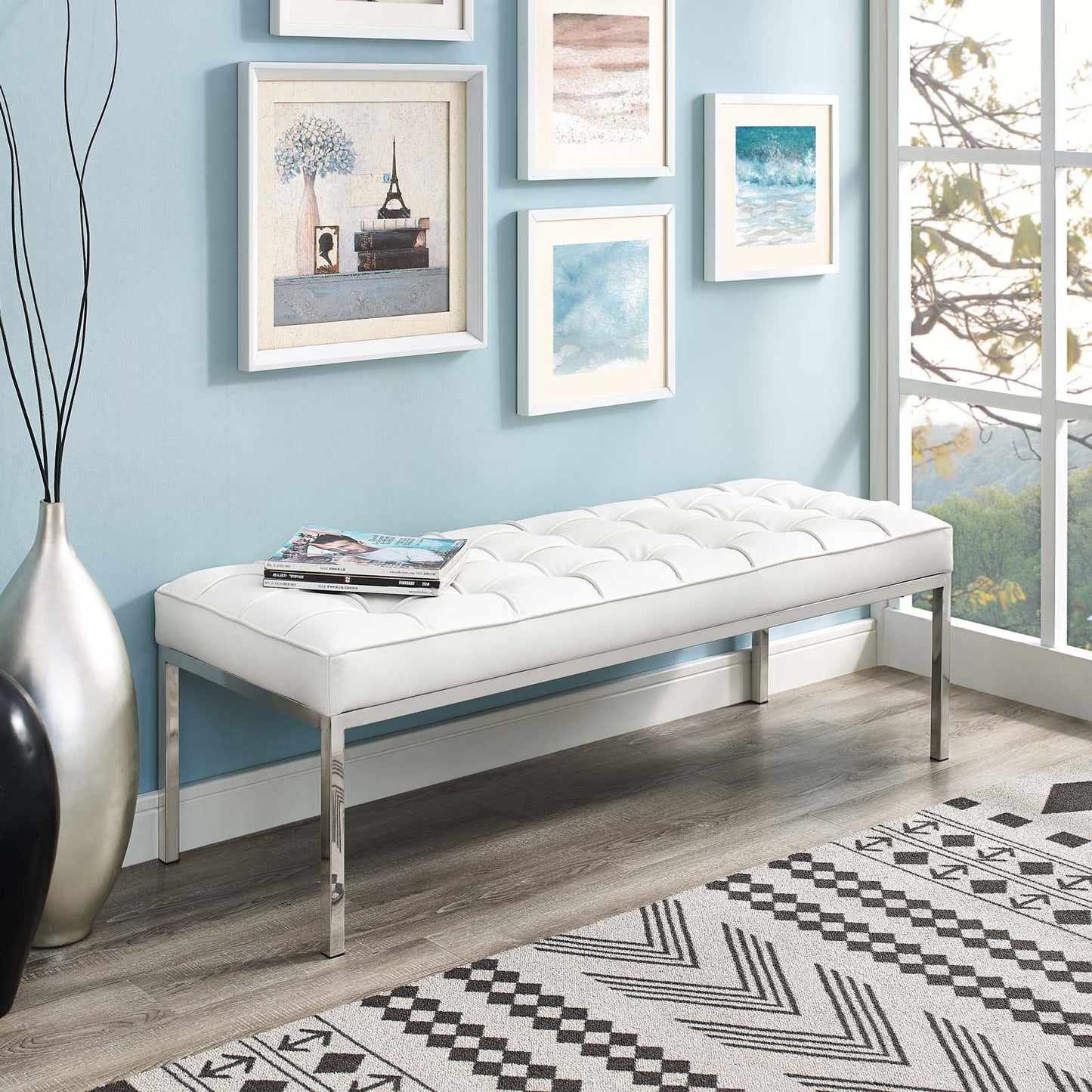Modway Loft Leather Bench