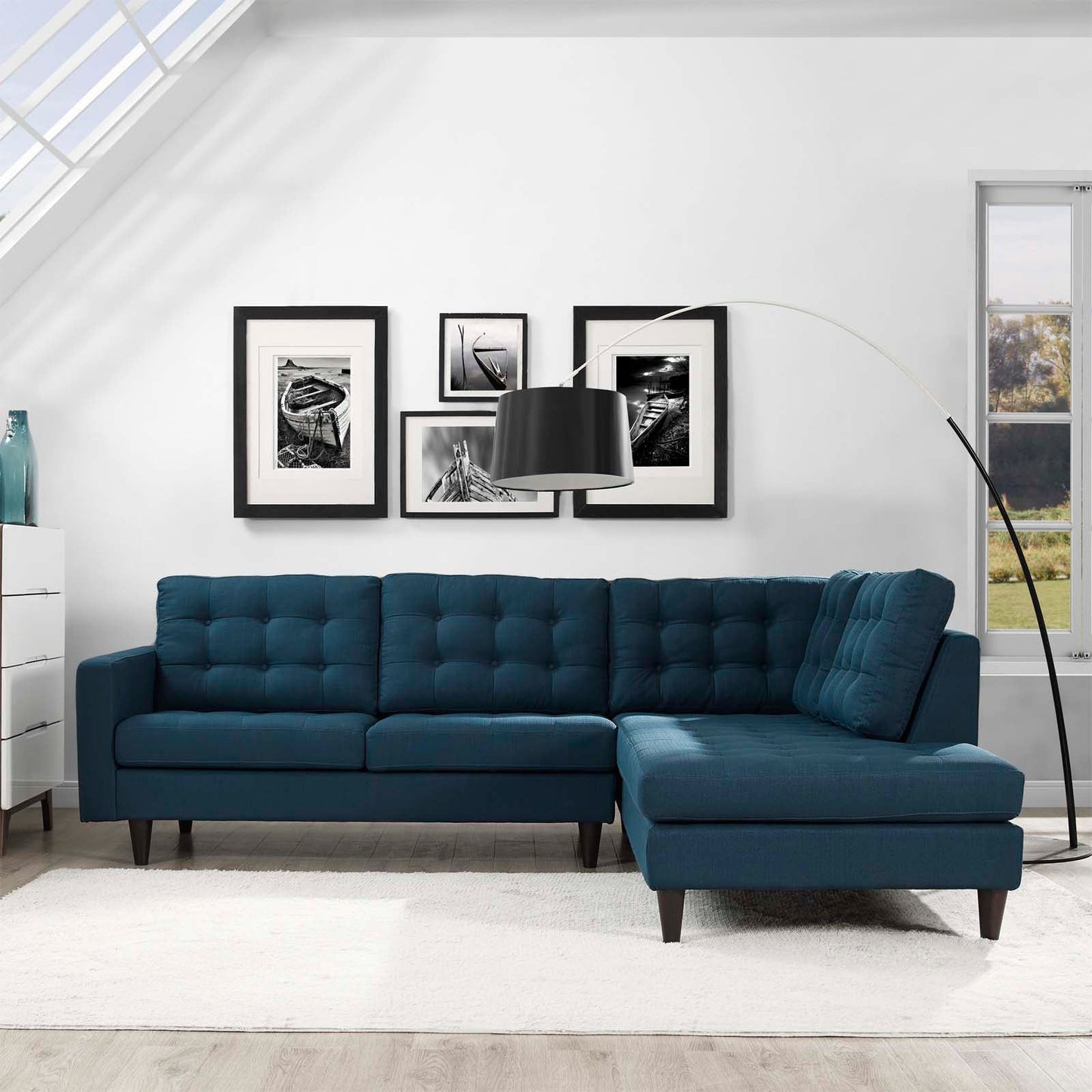 Modway Empress 2 Piece Upholstered Fabric Right Facing Bumper Sectional | Sofas | 