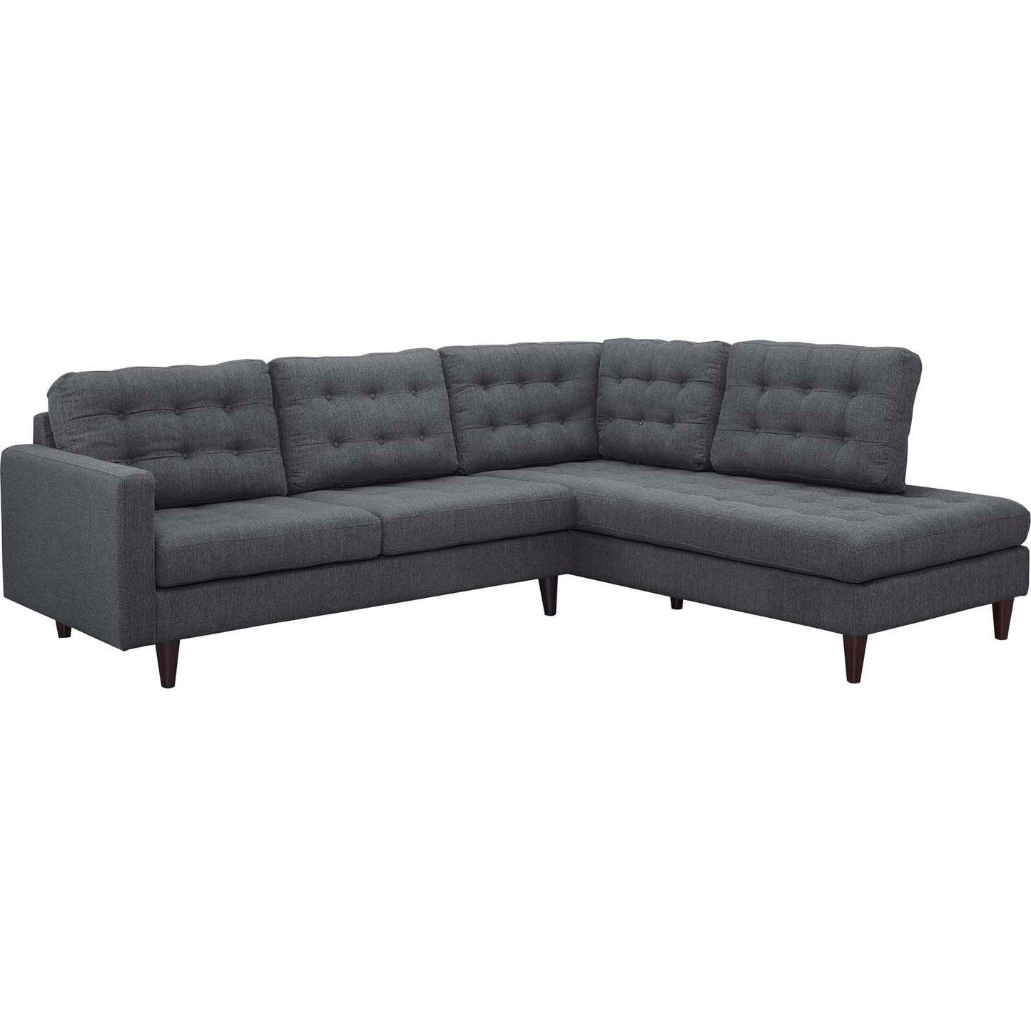 Modway Empress 2 Piece Upholstered Fabric Right Facing Bumper Sectional | Sofas | 
