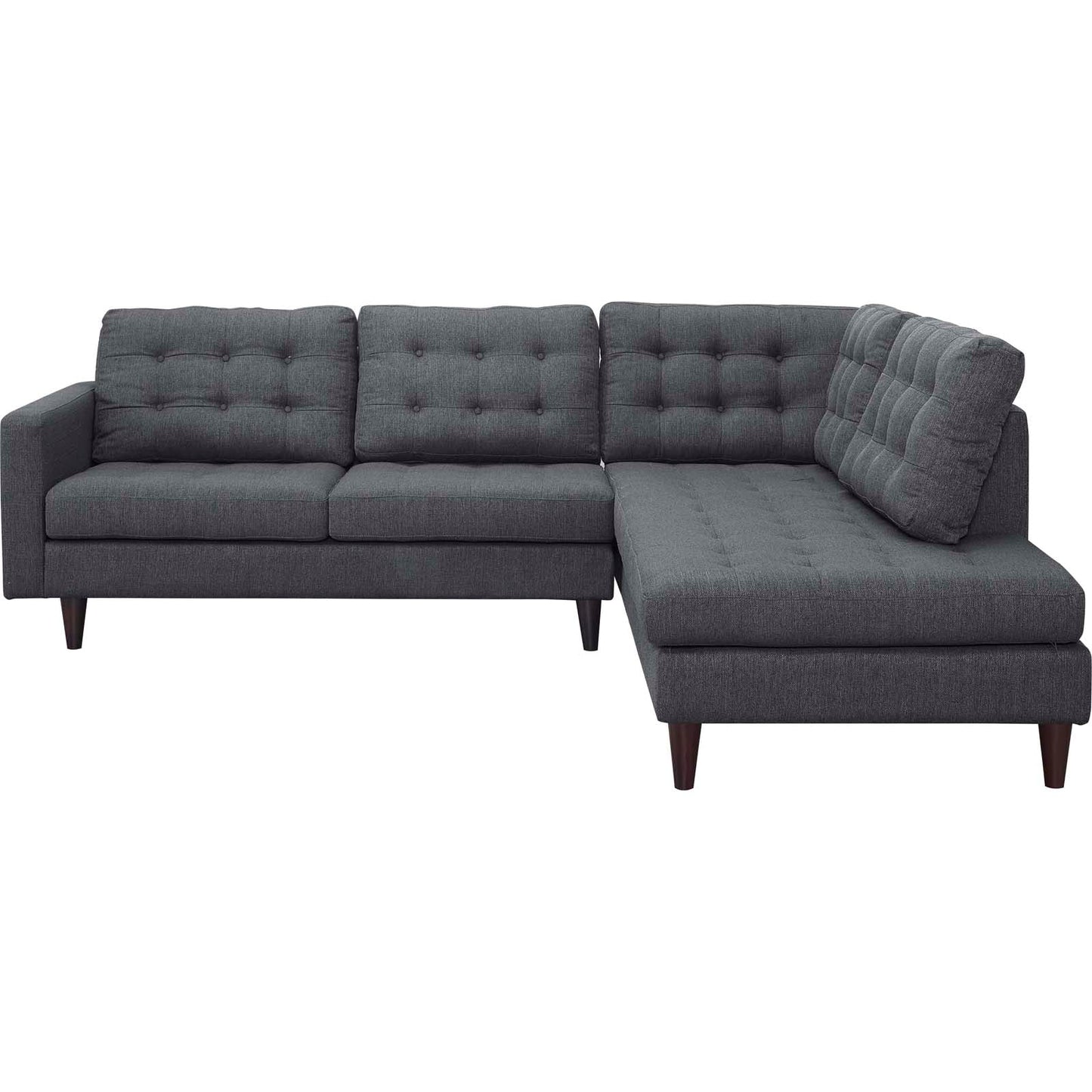 Modway Empress 2 Piece Upholstered Fabric Right Facing Bumper Sectional | Sofas | 