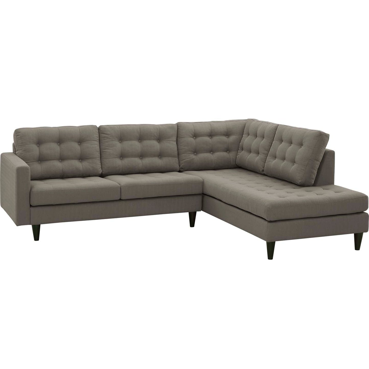 Modway Empress 2 Piece Upholstered Fabric Right Facing Bumper Sectional | Sofas | 
