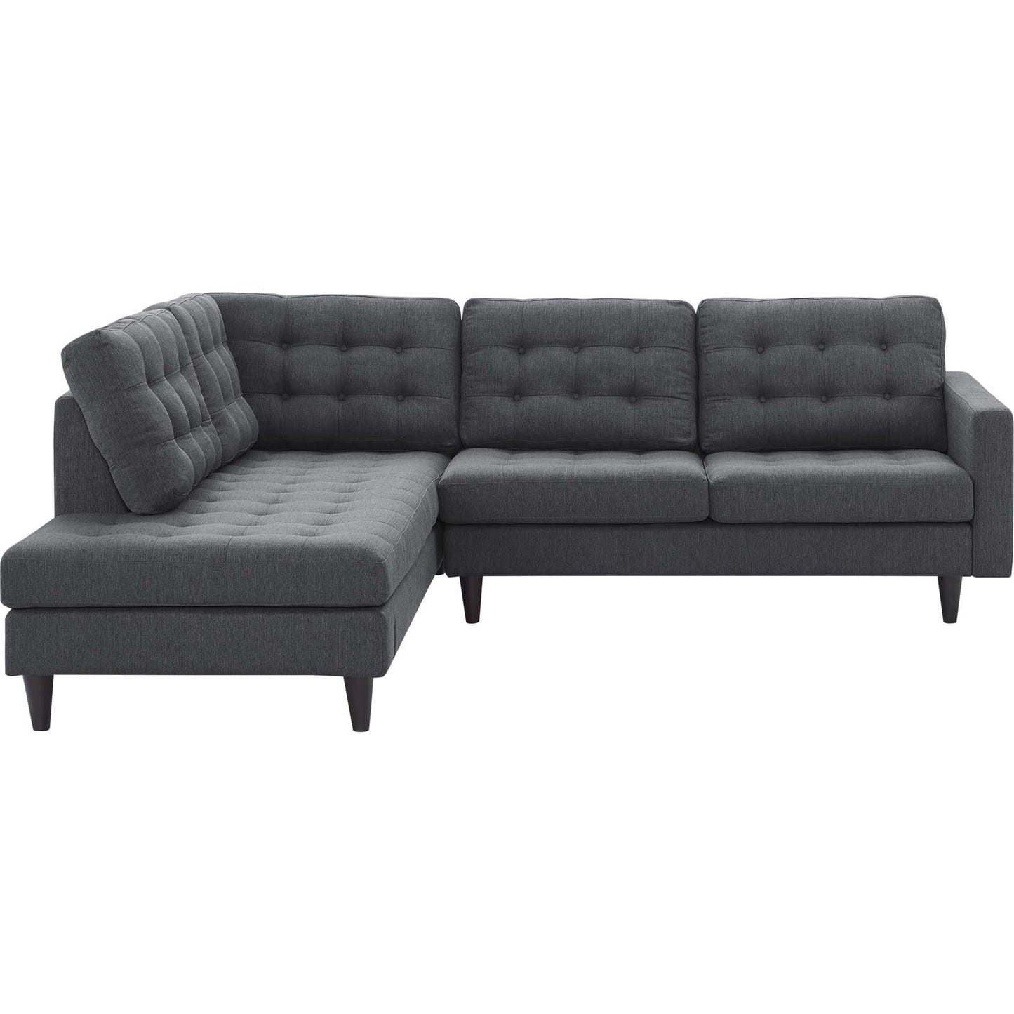 Modway Empress 2 Piece Upholstered Fabric Left Facing Bumper Sectional