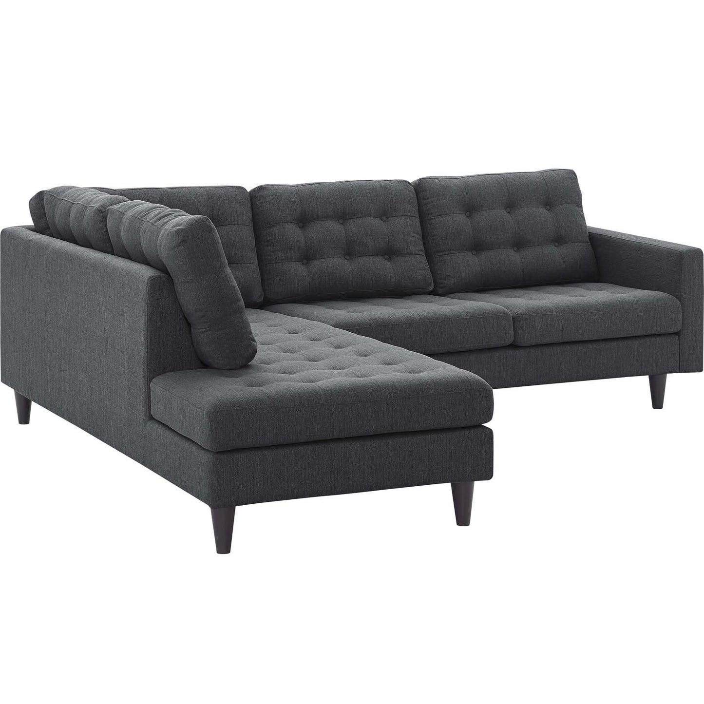 Modway Empress 2 Piece Upholstered Fabric Left Facing Bumper Sectional
