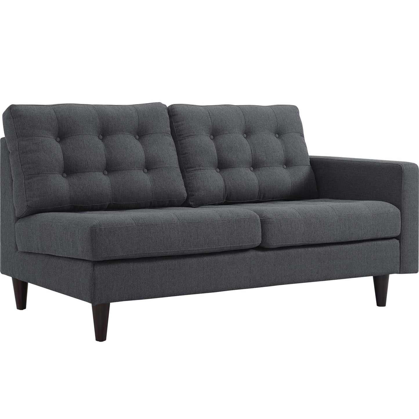 Modway Empress 2 Piece Upholstered Fabric Left Facing Bumper Sectional