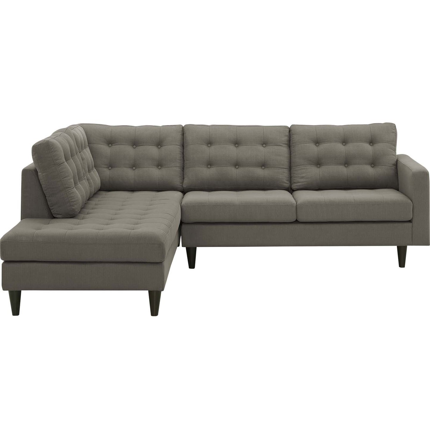 Modway Empress 2 Piece Upholstered Fabric Left Facing Bumper Sectional