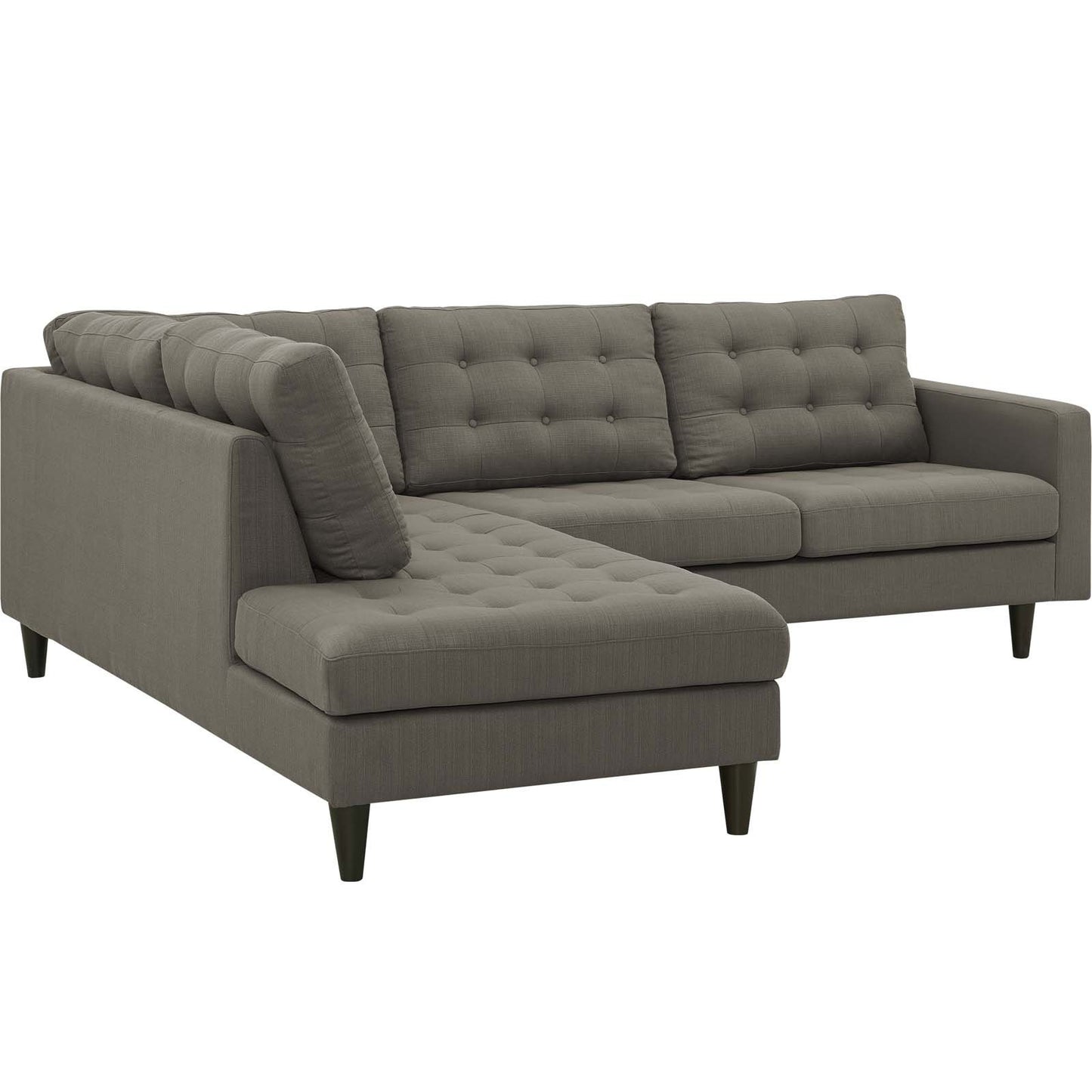 Modway Empress 2 Piece Upholstered Fabric Left Facing Bumper Sectional