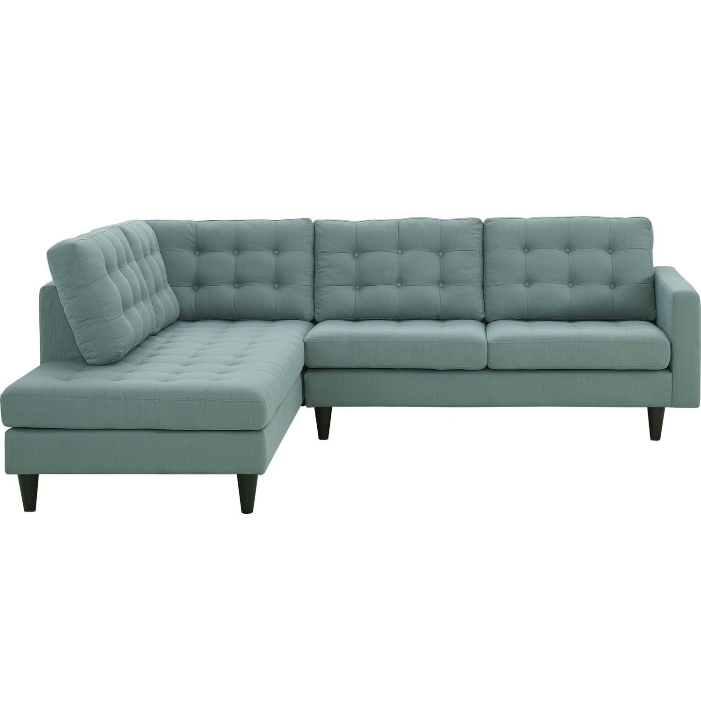 Modway Empress 2 Piece Upholstered Fabric Left Facing Bumper Sectional