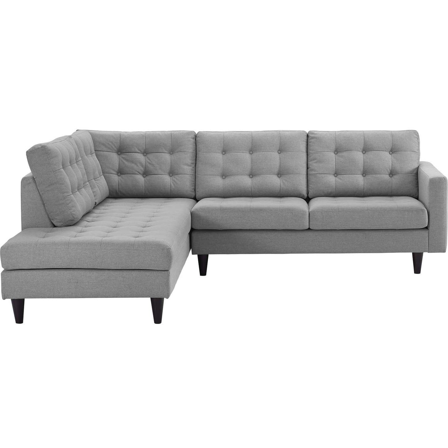 Modway Empress 2 Piece Upholstered Fabric Left Facing Bumper Sectional