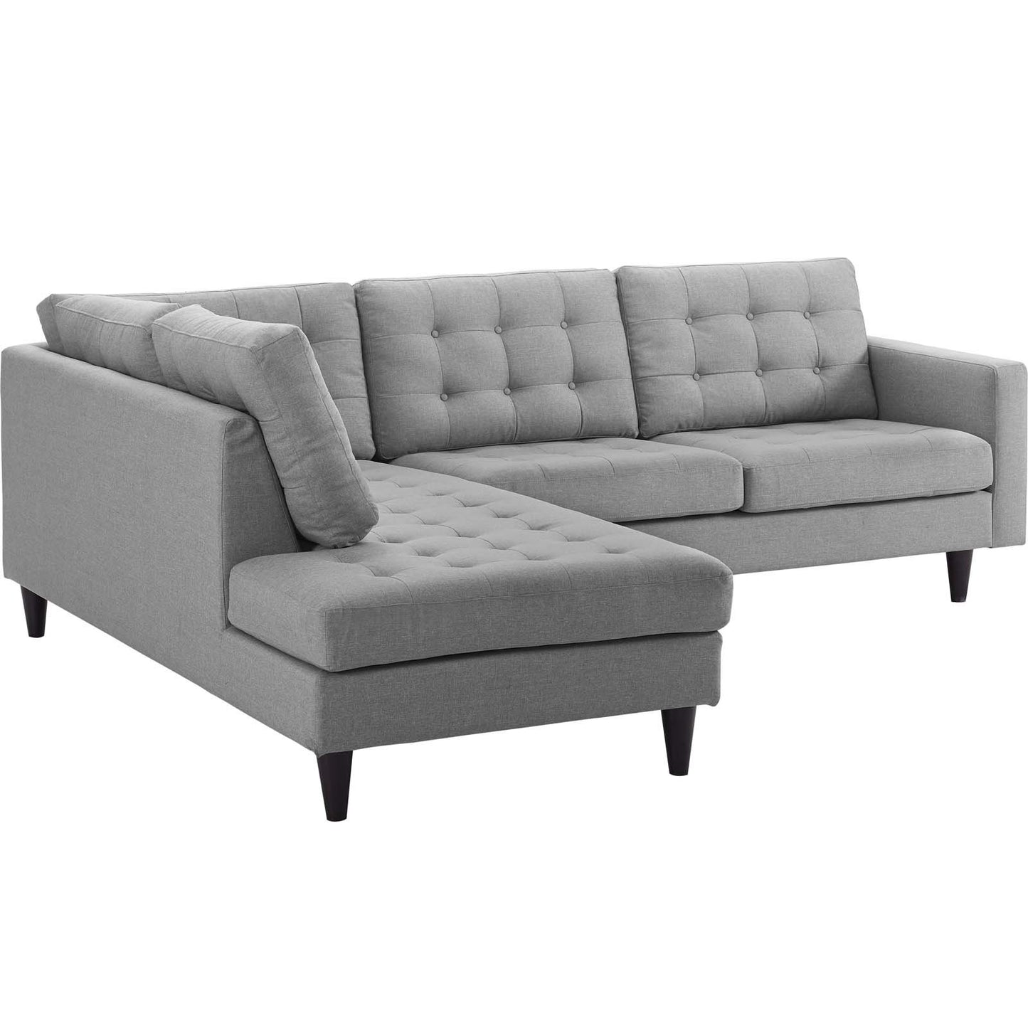 Modway Empress 2 Piece Upholstered Fabric Left Facing Bumper Sectional
