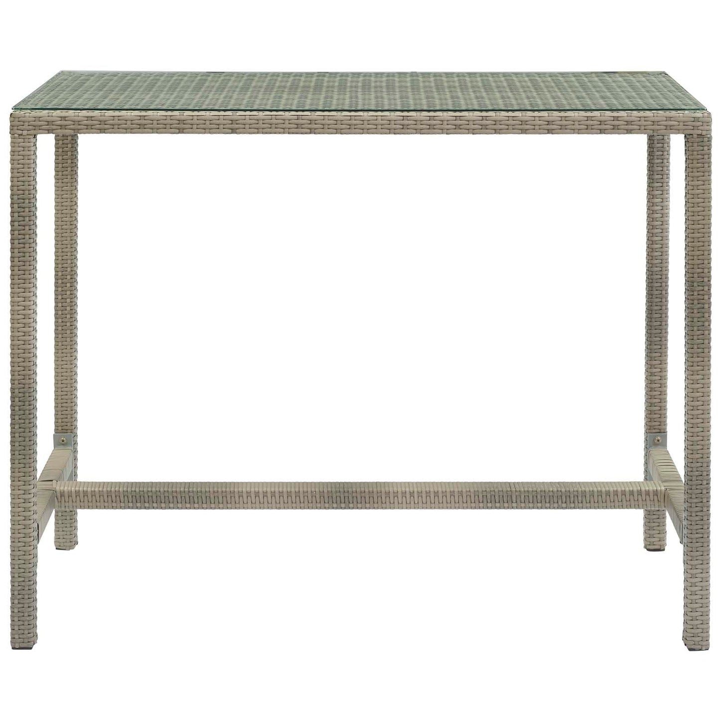 Modway Conduit Outdoor Patio Wicker Rattan Large Bar Table Light Gray | Bar Table | 