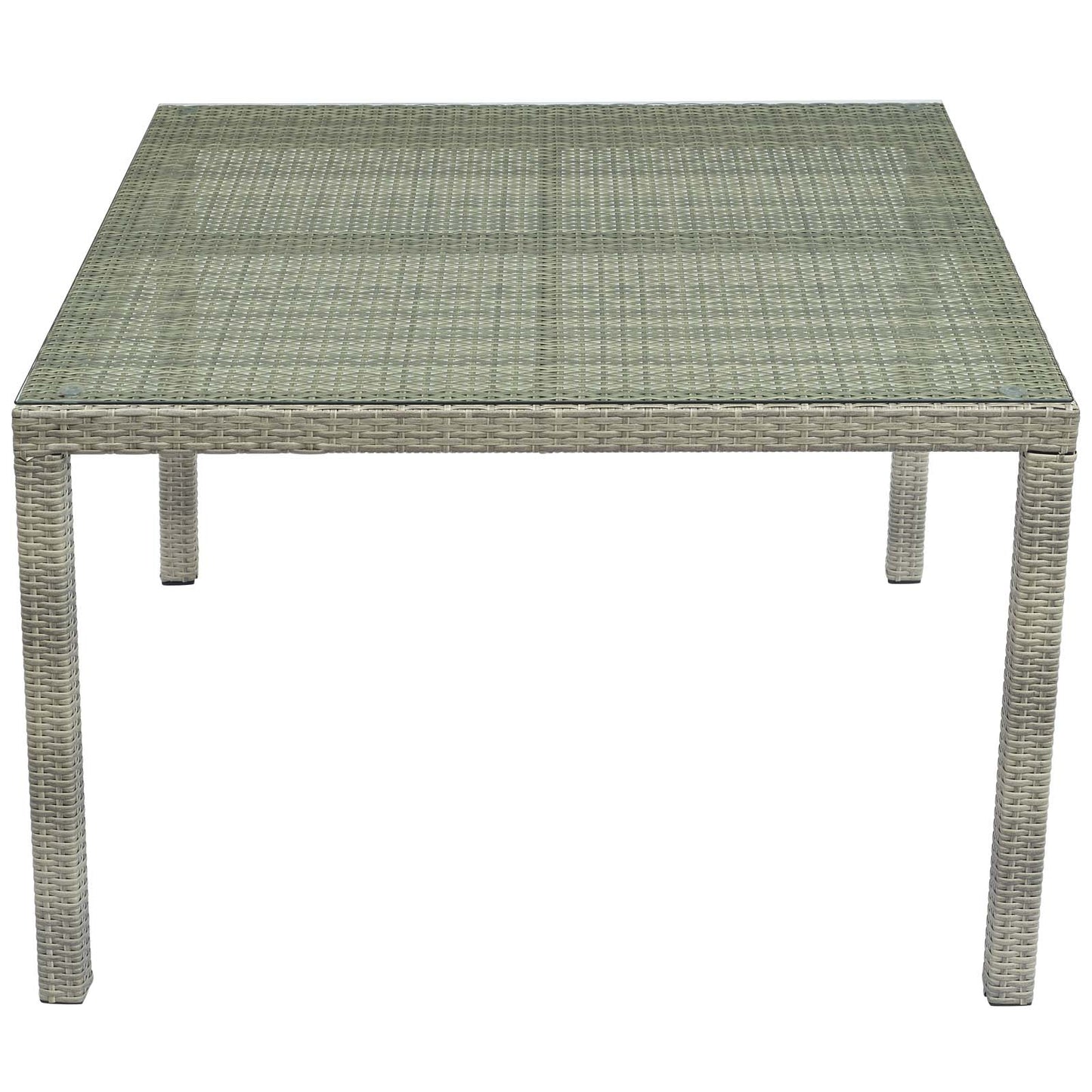 Modway Conduit 47" Square Outdoor Patio Wicker Rattan Table Light Gray | Dining Tables | 