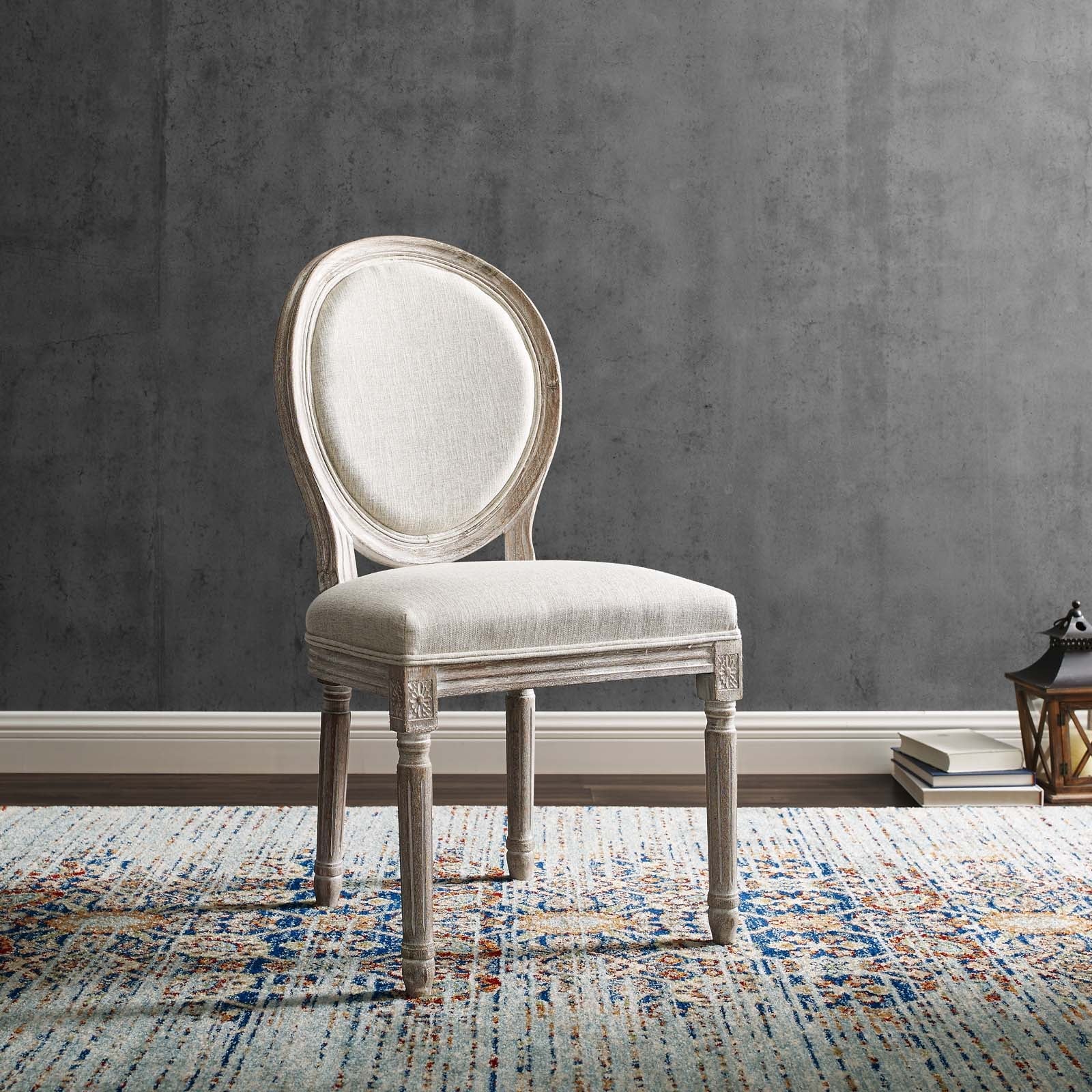 Modway Emanate Vintage French Upholstered Fabric Dining Side Chair | Dining Chairs