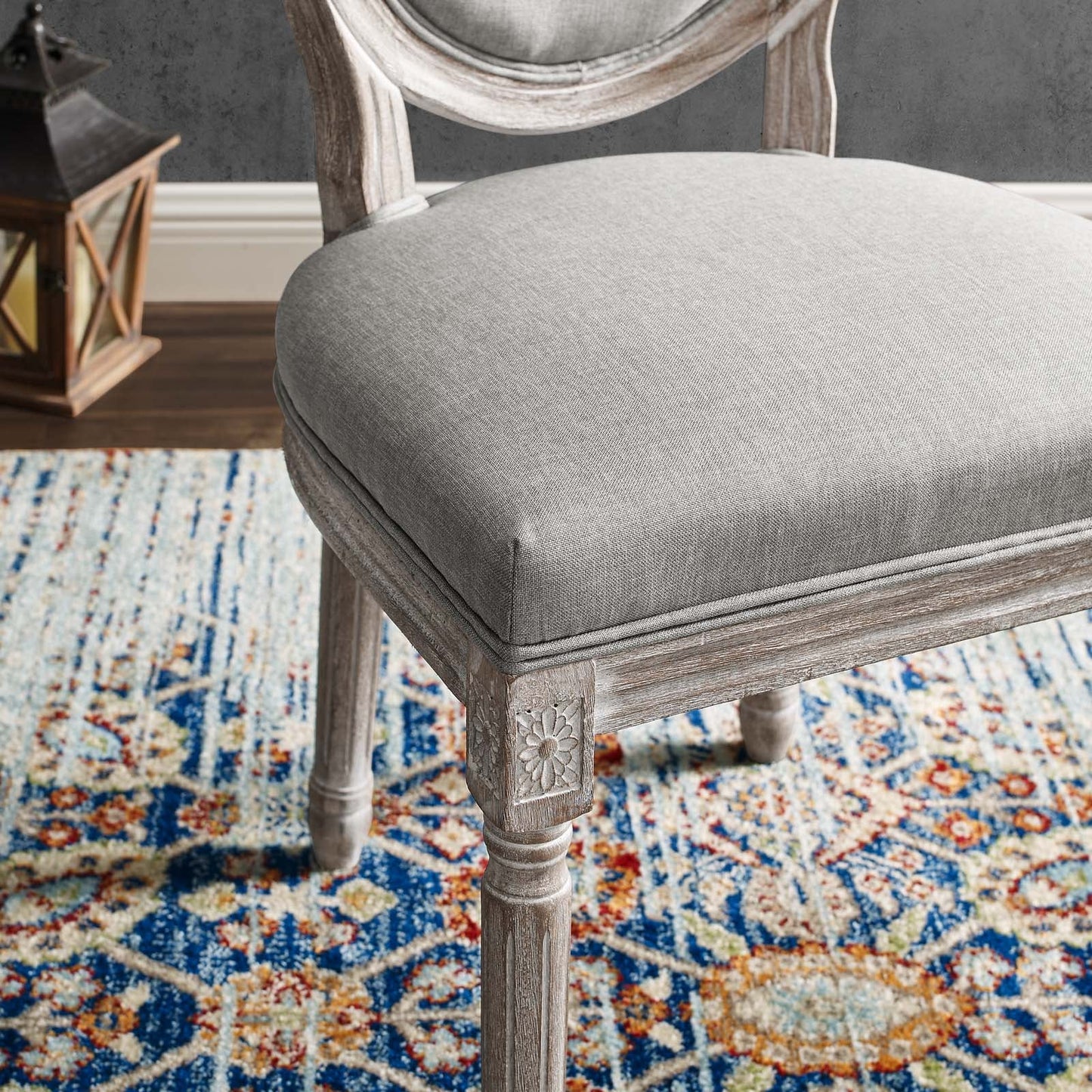 Modway Emanate Vintage French Upholstered Fabric Dining Side Chair | Dining Chairs | 