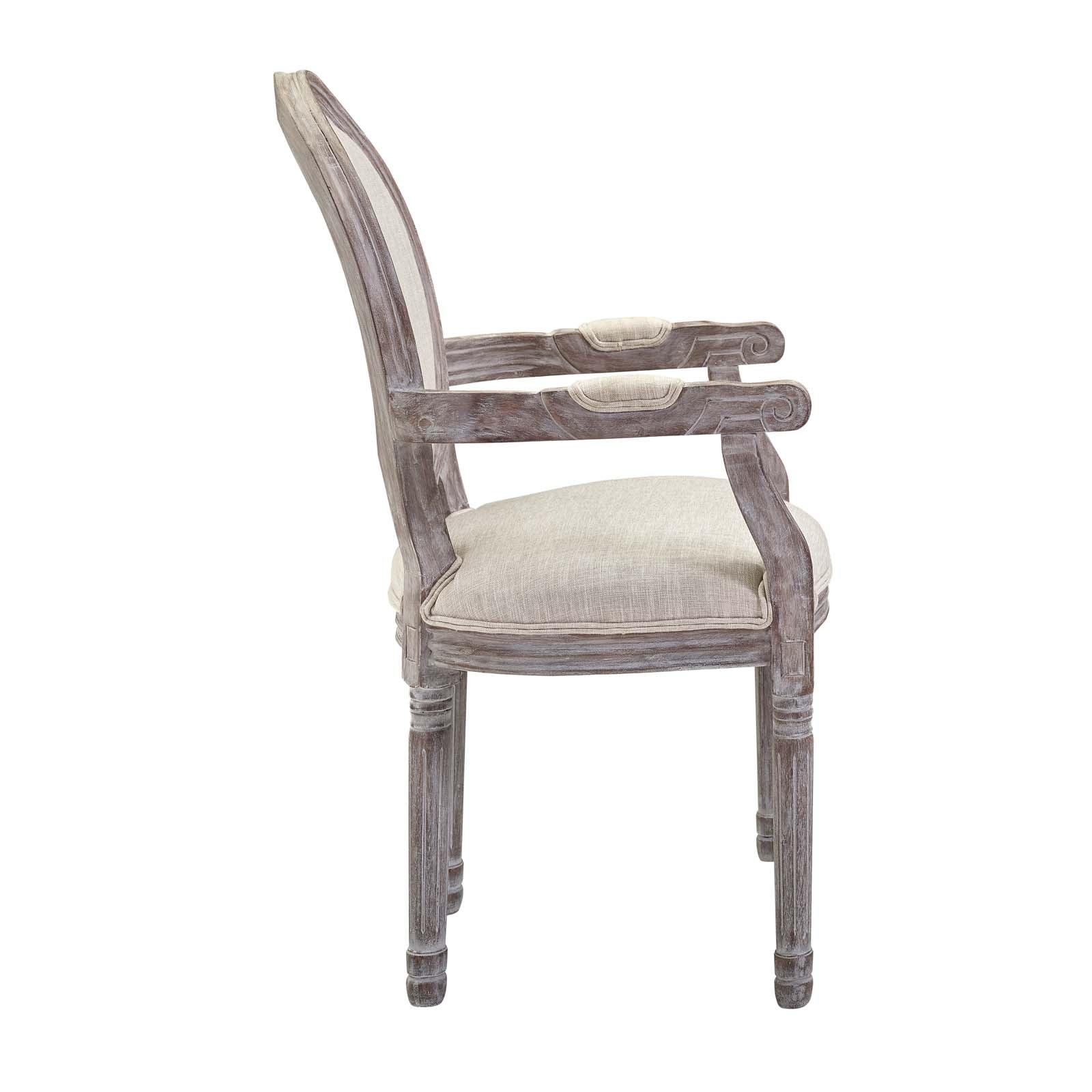 Modway Emanate Vintage French Upholstered Fabric Dining Armchair | Dining Chairs | 